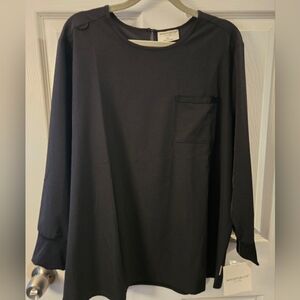 Scrubs!! Women's Black 3/4 Sleeve Scrub Top